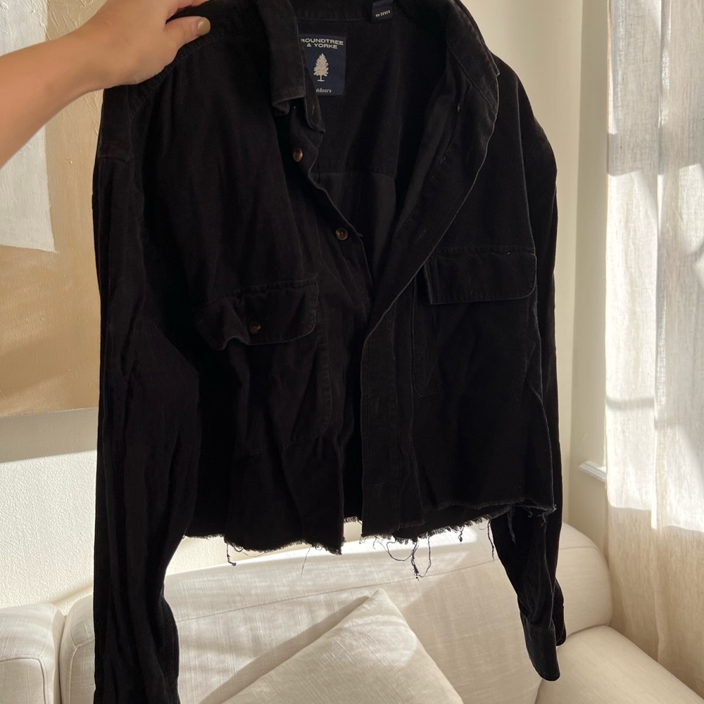 Urban outfitters cropper black button up